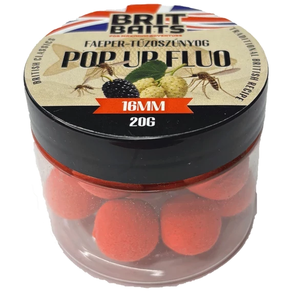 BritBaits Pop Up fluo Faeper-Tűzőszúnyog 16 mm