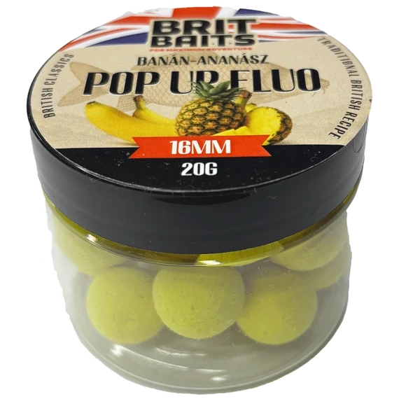 BritBaits Pop Up fluo Banán-Ananász 16 mm