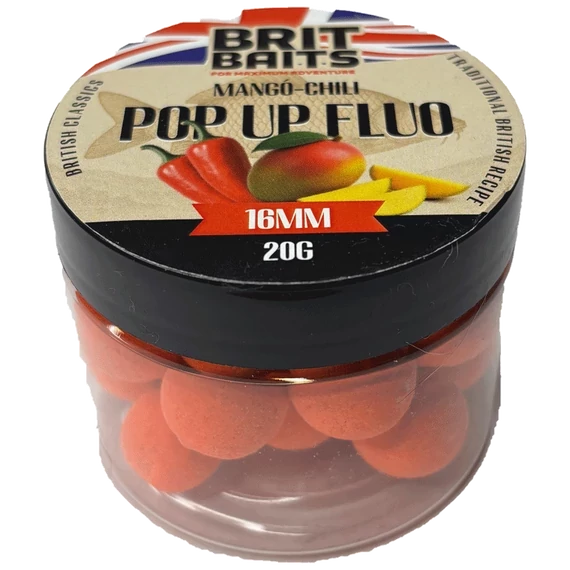 BritBaits Pop Up fluo Mangó-Chili 16 mm