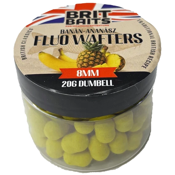 BritBaits Fluo Wafters Dumbell Banán-Ananász 8mm