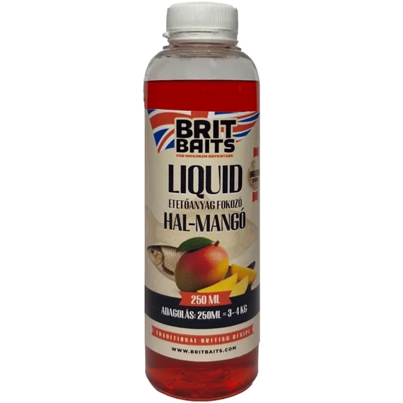 BritBaits Liquid Halibut-Mangó 250 ml